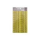 Наклейка знак электробезопасности Rexant «220 В» 15х50 мм с хедером, 20 шт.