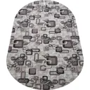 Ковер Нева Тафт Принт 115952 овал 200x400см цвет серый