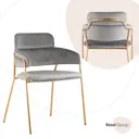 Стул кухонный Стул груп Полин 79x53x59 см велюр цвет серый FDC6085 light GREY FUT-79