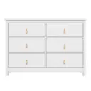 Комод Ellipse furniture Wood 6 ящиков 130x46x91 см МДФ цвет белый