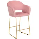 Полубарный стул R-home Oscar 97x59x60 см велюр цвет розовый/золотой