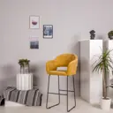 Полубарный стул R-home Oscar 97x59x60 см велюр цвет желтый