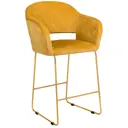 Полубарный стул R-home Oscar 97x59x60 см велюр цвет желтый/золотой