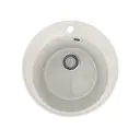 Врезная мойка Practik Pr-475 47.5x47.5x17 см искусственный камень цвет белый мрамор
