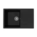Врезная мойка Practik Pr-735 47.5x73.5x17.5 см искусственный камень цвет черный мрамор