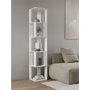 Стеллаж Ам мебель 33x175x33 см сталь и дерево цвет белый