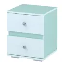 Тумба прикроватная Bts 40.2x48.2x37.8 см 2 ящика ЛДСП цвет бирюзовый, белый