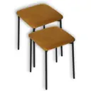 Комплект табуретов 2 шт Estente 35x45x35 см сталь/дерево цвет оранжевый