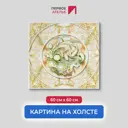 Картина на деревянном подрамнике Первое ателье "Нефритовые рыбки" 60x60 см