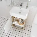 Тумба под раковину напольная 1Marka Tera 60 см цвет дуб Сонома/белый