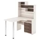 Компьютерный стол Мэрдэс СР-132-140 КШ-Ч-ПРАВ 101x163x140 см ЛДСП цвет светло-бежевый/карамель