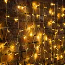 Гирлянда светодиодная дождь Neon-Night мерцание электрическая 2x3 м теплый белый свет 1 режим 600 ламп цвет прозрачный