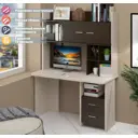 Компьютерный стол Мэрдэс СКЛ-Прям130Р+НКЛХ-130 КВ 130x179x60 см ЛДСП цвет светло-бежевый