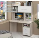 Компьютерный стол Мэрдэс СКЛ-Прям130Р+НКЛХ-130 КБЕ 130x179x60 см ЛДСП цвет светло-бежевый