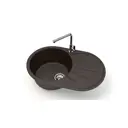Врезная мойка Glanz J110G038-K 45x73x21.50 см кварц цвет шоколад