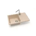 Врезная мойка Glanz J016G039-K 49x74x21 см кварц цвет слоновая кость