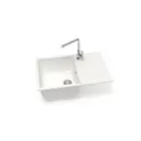 Врезная мойка Glanz J161G031-K 50.50x75x21.80 см кварц цвет белый