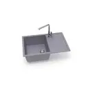 Врезная мойка Glanz J161G035-K 50.50x75x21.80 см кварц цвет темно-серый