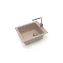 Врезная мойка Glanz J008G034-K 50x42.50x19.50 см кварц цвет песочный