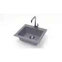 Врезная мойка Glanz J035G035-K 44x48x16 см кварц цвет темно-серый