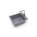 Врезная мойка Glanz J008G035-K 50x42.50x19.50 см кварц цвет темно-серый