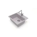 Врезная мойка Glanz J009G036-K 50.50x57x20 см кварц цвет светло-серый