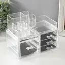 Шкатулка-органайзер 4 ящика прозрачная 19x14x24 см