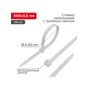 Хомут-стяжка Rexant 67-0302 300x7.6 мм. пластик цвет белый 100 шт.