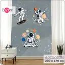 Фотообои флизелиновые Bartonwall 200x270 см Детские для подростка Космос K126-G