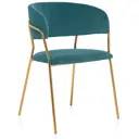 Стул Woodville Kamelia 57x80x55 см велюр цвет зеленый/золотой