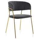 Стул Woodville Kamelia 57x80x55 см велюр цвет серый/золотой
