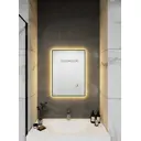 Зеркало с подсветкой в алюминиевой раме настенное ONE Mirror 70x50 см свет теплый белый 3000К черное