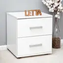 Тумба прикроватная Letta Ультра 2 ящика 40x44.5x38.6 см ЛДСП цвет белый