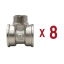 Тройник переходной Aqualink 1/2"x 3/4" ВР-НР латунь 8 шт