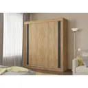 Шкаф распашной Клик мебель 220x200x62 см 13 полок ЛДСП цвет дуб золотой/черный