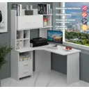 Компьютерный стол Мэрдэс СКЛ-Угл130+НКЛХ-120 БЕ ЛЕВ 120x179x130 см ЛДСП цвет белый
