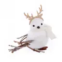 Фигура декоративная Птенчик на ветке 7806089 Зимнее волшебство 9 см цвет белый