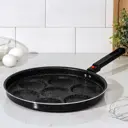 Сковорода Simaland 4461262 30 см со съемной ручкой без крышки углеродистая сталь цвет черный