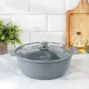 Жаровня Kukmara 4206772 26 см с крышкой алюминий литой цвет серый
