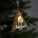 Елочная игрушка Ёлочка с дедом морозом Luazon lighting 9594175 12 см бежевый