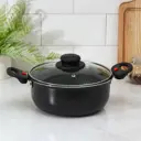 Кастрюля 2.5 л со стеклянной крышкой Jarko Forever алюминий цвет черный