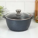 Кастрюля 4 л со стеклянной крышкой Мечта Гранит алюминий цвет черный