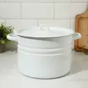 Кастрюля 8 л без крышки Сибирские товары 1533927 эмалированная сталь цвет белый