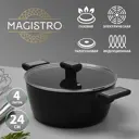 Кастрюля 4 л без крышки Magistro Magistro алюминий цвет черный