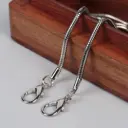 Цепочка-шнурок с карабинами для сумки d 0.32 см x 120см серебристый цвет