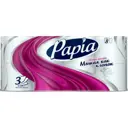 Туалетная бумага Papia белая трёхслойная 8 шт