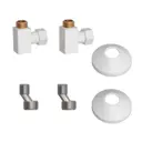 Комплект крепления для полотенцесушителя Point 1/2"x3/4" гайка/штуцер латунь белый