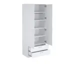 Шкаф распашной Мебельная фабрика 1+1 80x220.4x52 см ЛДСП цвет белый