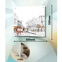 Стеновая панель Borntoprint Уличное кафе 50x50x0.4 см закаленное стекло цвет прозрачный