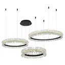Люстра подвесная светодиодная хрустальная Kink light Лаура 08246.19pa 10 м² нейтральный белый свет цвет черный